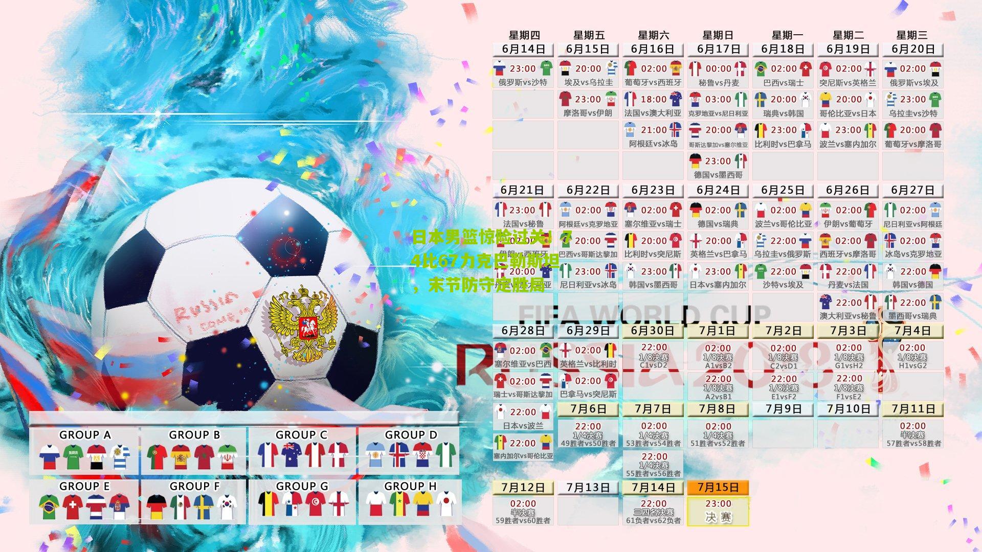 日本男篮惊险过关！74比67力克巴勒斯坦，末节防守定胜局